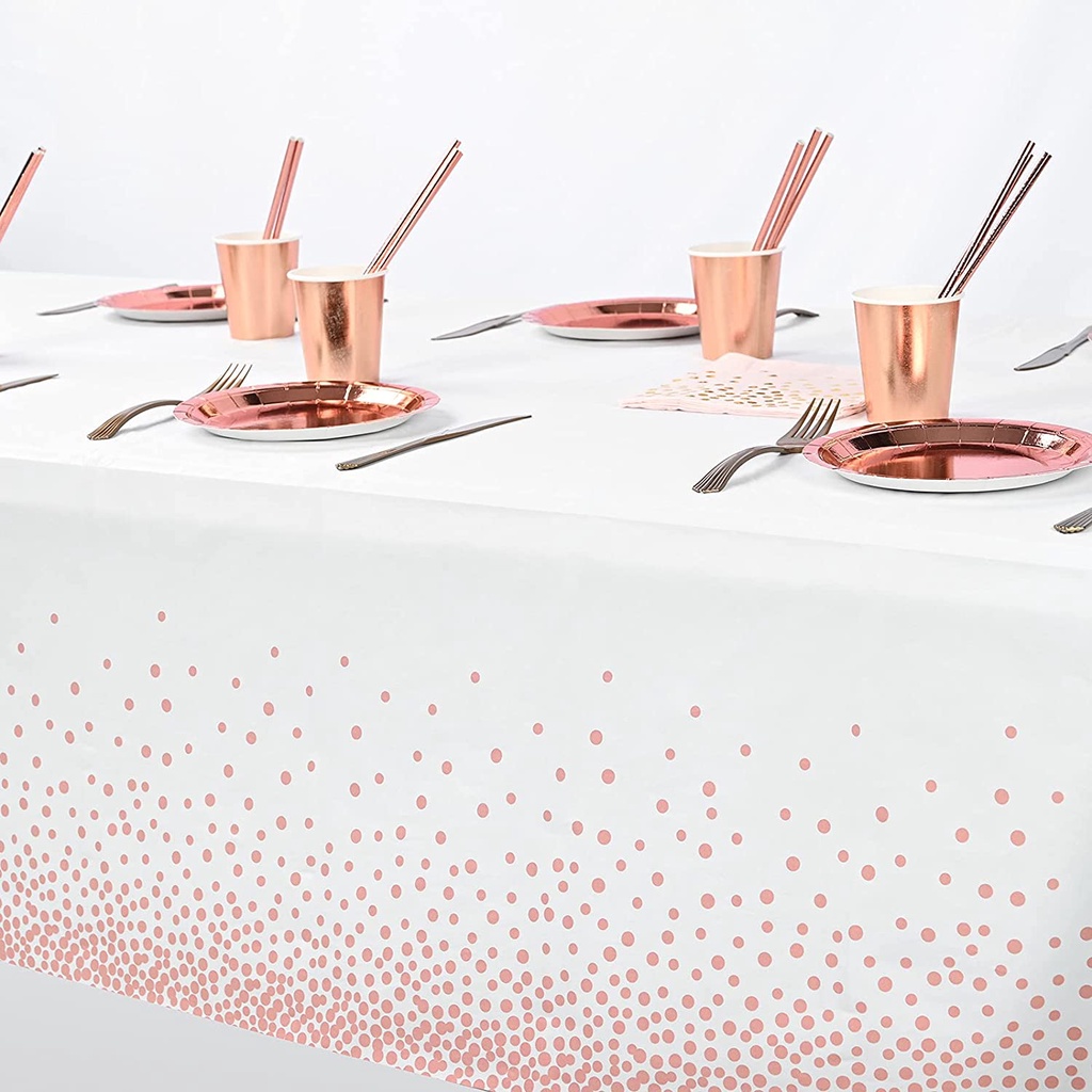 Khăn Trải Bàn Dùng Một Lần Trang Trí Chữ Happy Birthday Màu Vàng Hồng