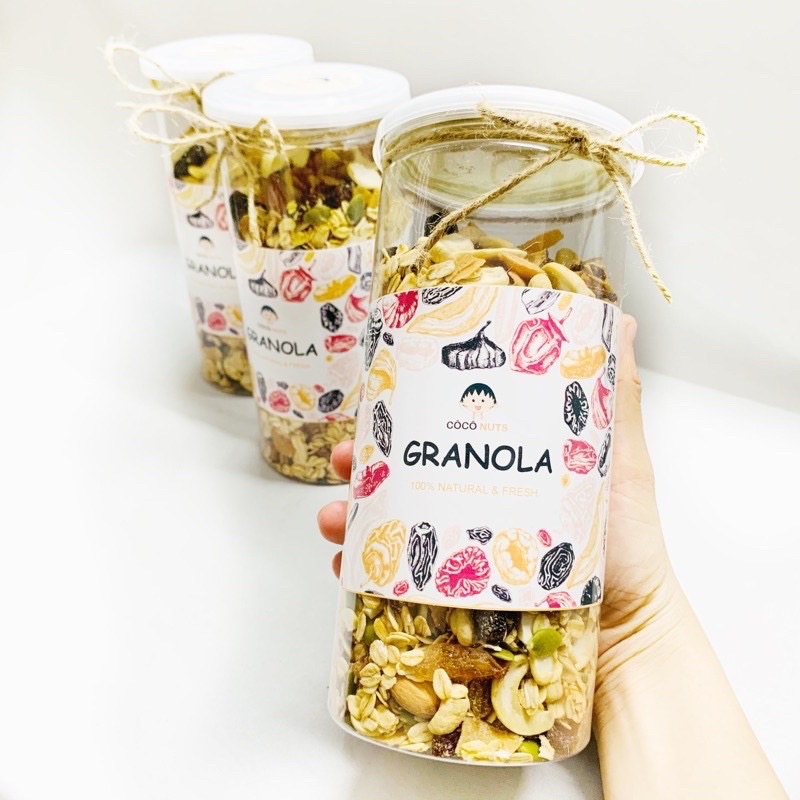 500G Granola siêu Hạt &amp; Quả COCONUTS , Ngũ cốc giảm cân