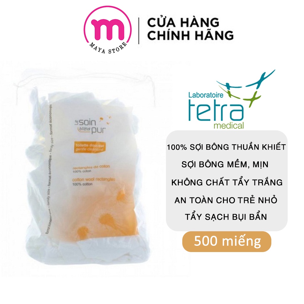 Bông tẩy trang TETRA 500 miếng - 600 miếng Pháp