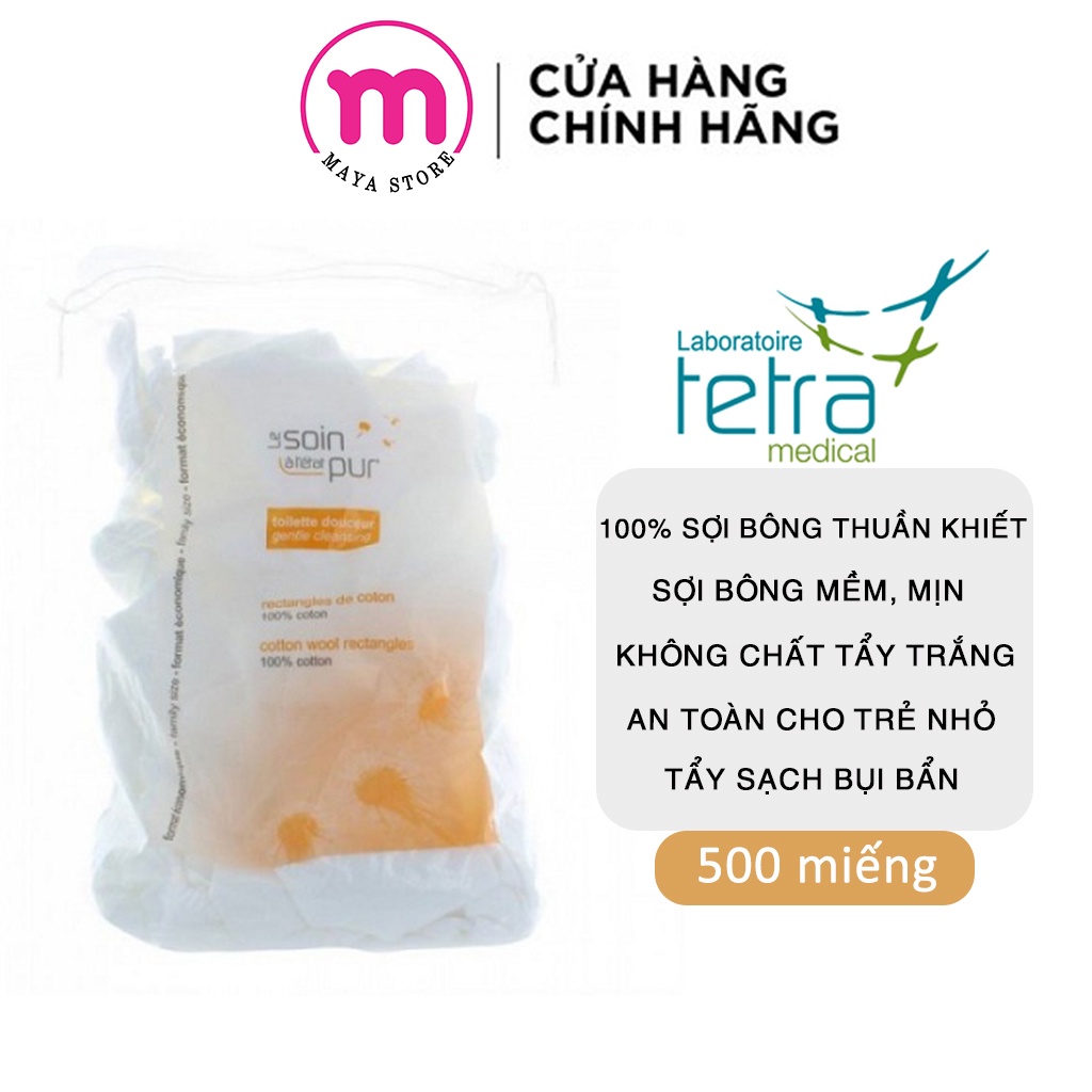 Bông tẩy trang TETRA 500 miếng