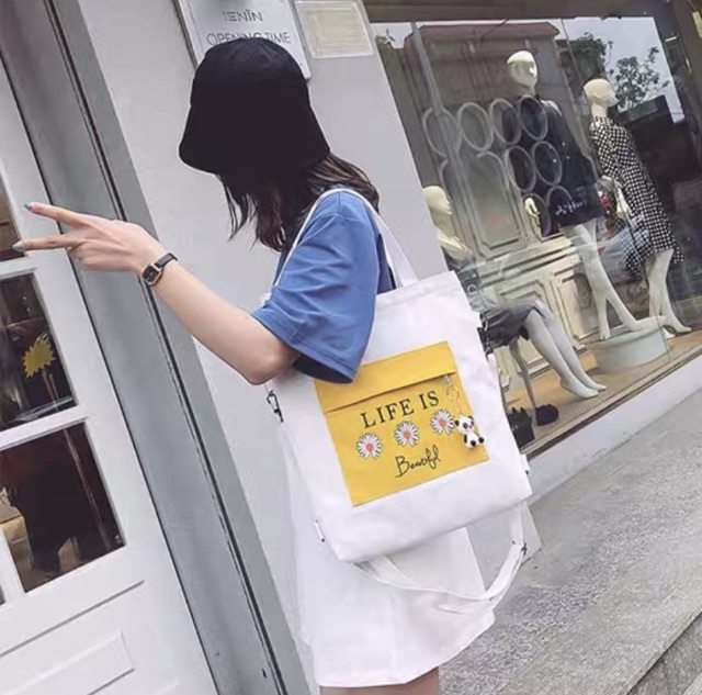 TOTE ĐEO 2 kiểu - Life is cúc 3