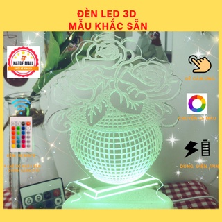 Đèn led khắc hình bình hoa trang trí phòng ngủ