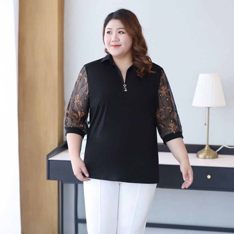 (HÀNG SẴN) Áo Thun Tay Lỡ Sang Trọng Cho Mẹ Béo SM60 - Hàng Quảng Châu Cao Cấp