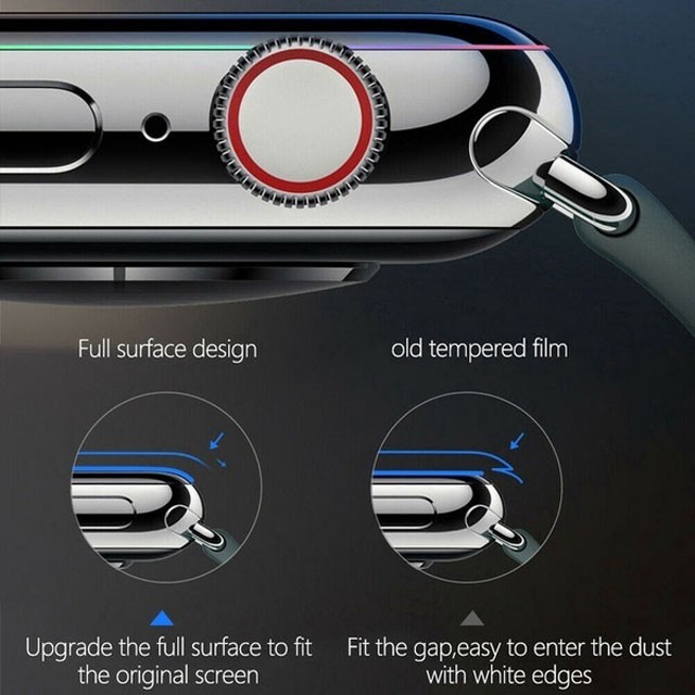 Kính cường lực Apple Watch Seri 6,5,4,3,2,1 giúp bảo vệ màn hình đồng hồ thông minh với các size 38mm, 40mm, 42mm, 44mm