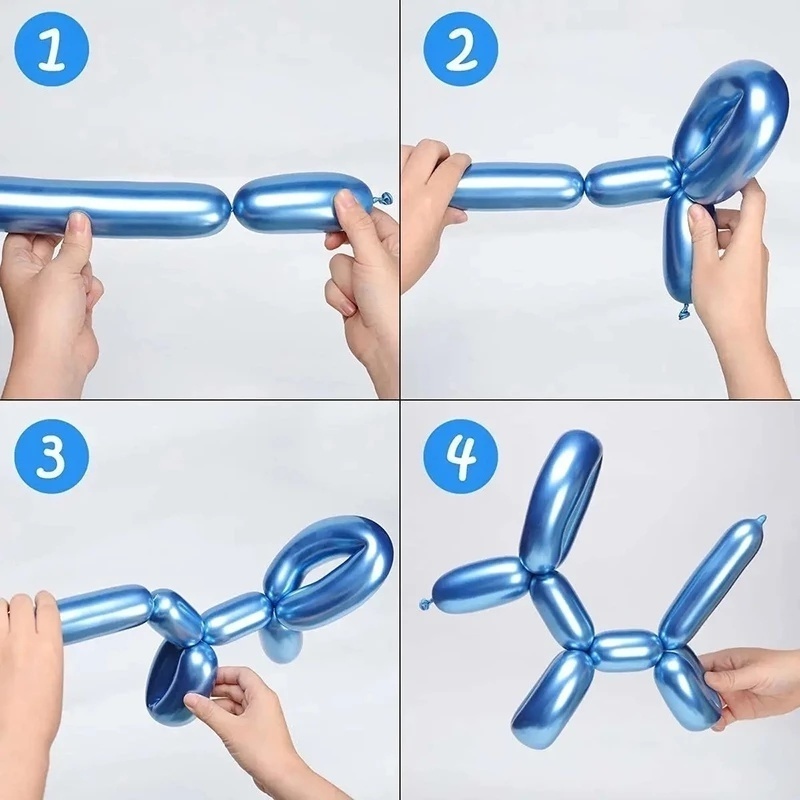 Set 10 Bong Bóng Xoắn Bằng Latex Nhiều Màu Sắc Trang Trí Tiệc Sinh Nhật Cho Bé