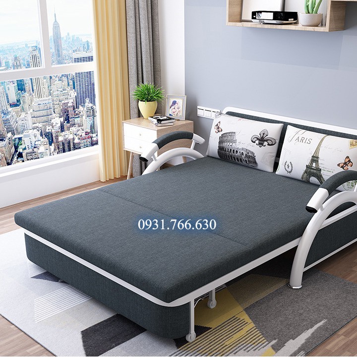 Giường sofa gấp gọn thành ghế,Ghế sofa,Giường sofa 1m6 x 1m9 màu kem,màu xám