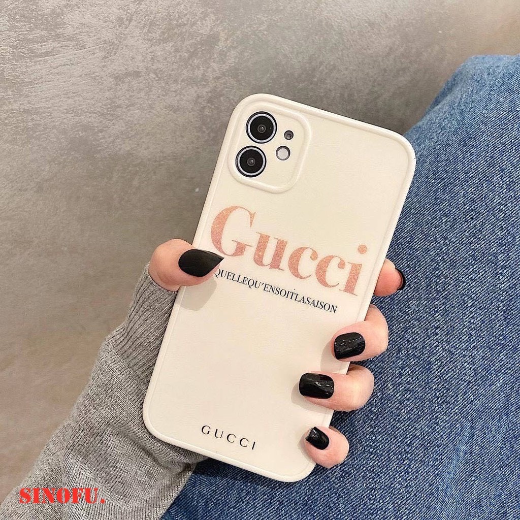 Ốp Lưng Iphone Dẻo Viền Vuông In Hình Gucci, Bảo Vệ Camera IP 7Plus,8Plus,x,xs,xsmax,11,11promax,12,12promax,13,13promax