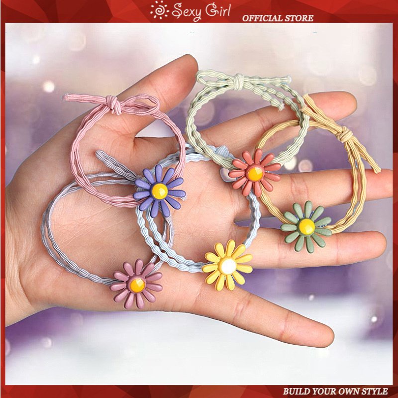 Dây Cột Tóc Acrylic Hình Hoa Dễ Thương Phong Cách Hàn Quốc Cho Nữ