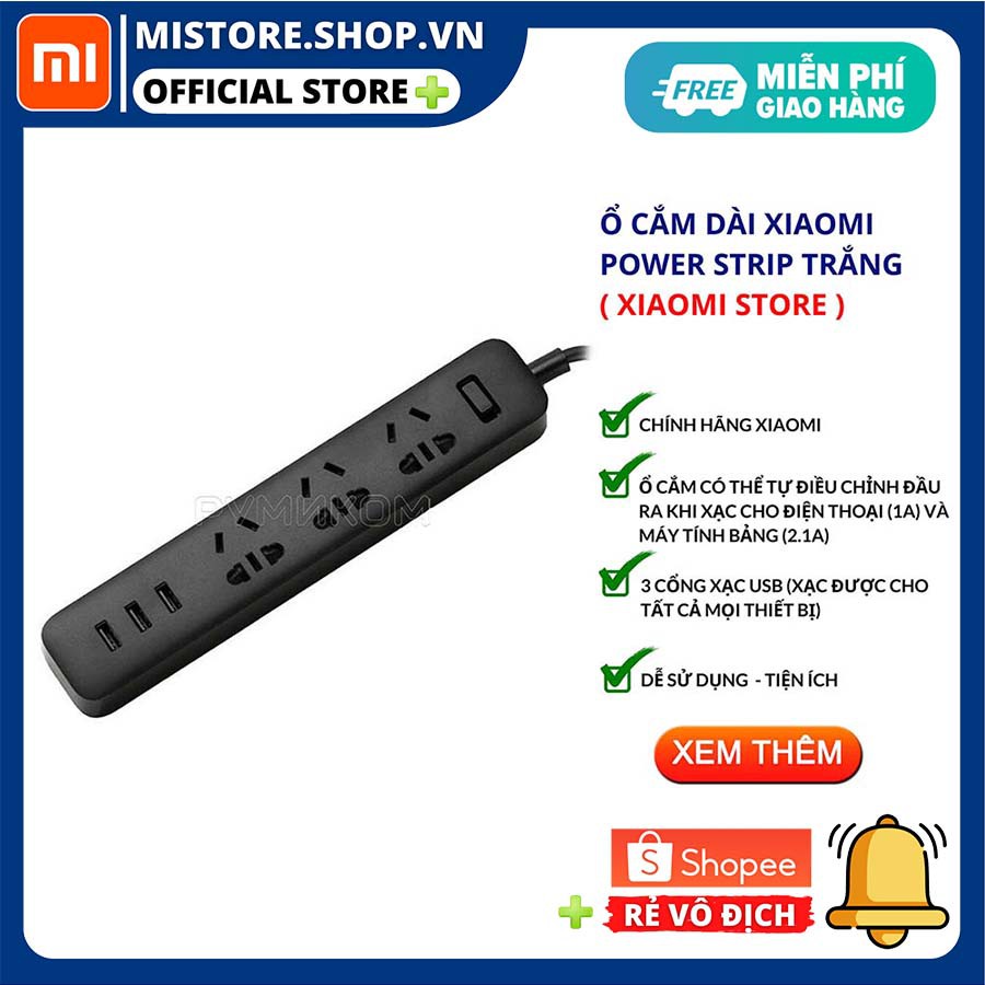 Ổ Điện Xiaomi Mi Power Strip Trắng - Chính hãng - Miviet.shop