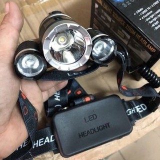 Đèn Pin Đội Đầu 3 Bóng Đèn LED Siêu Sáng