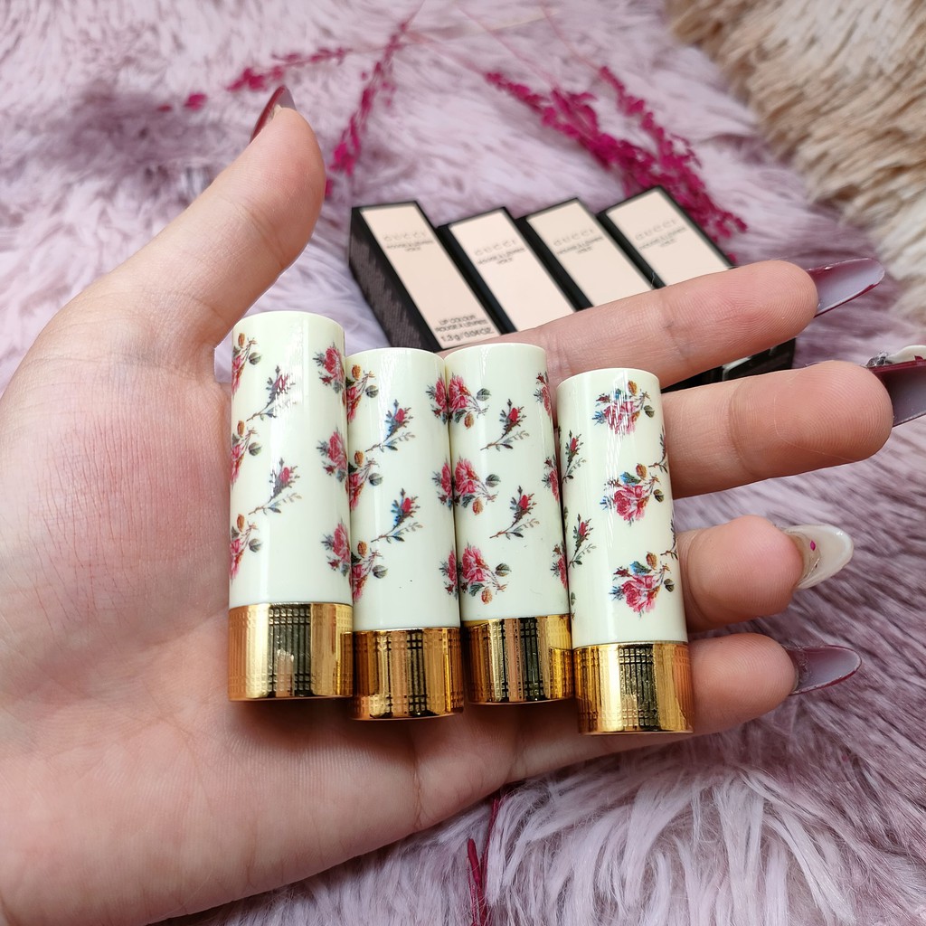 Son Gucci Rouge À Lèvres Voile Vỏ Hoa mini 1.3g Cao Cấp Đủ Tone Hot Hit Bền Màu Không Trôi