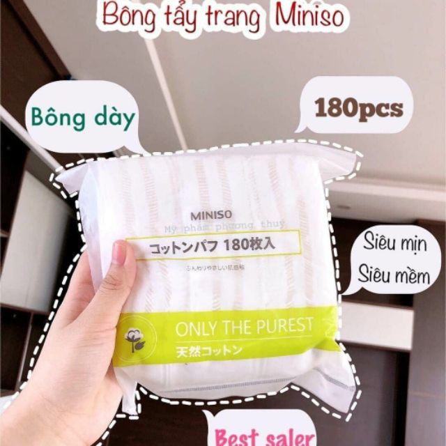 Bông Tẩy Trang Miniso Nhật Bản Dạng Túi 180 Miếng