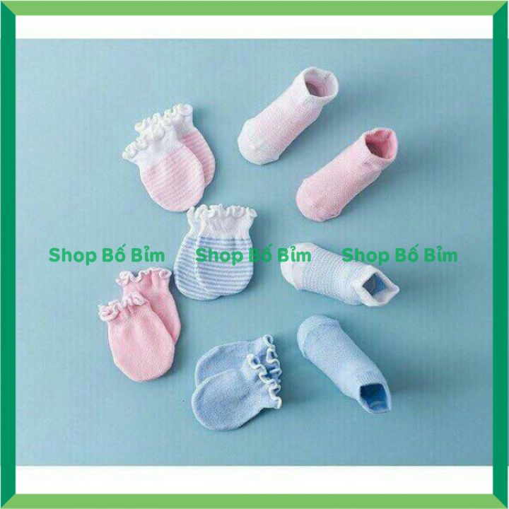 Set Bao Tay Chân Cao Cấp Cho Bé Sơ Sinh Len Lưới Mềm Mịn Cực Đẹp Cho Bé