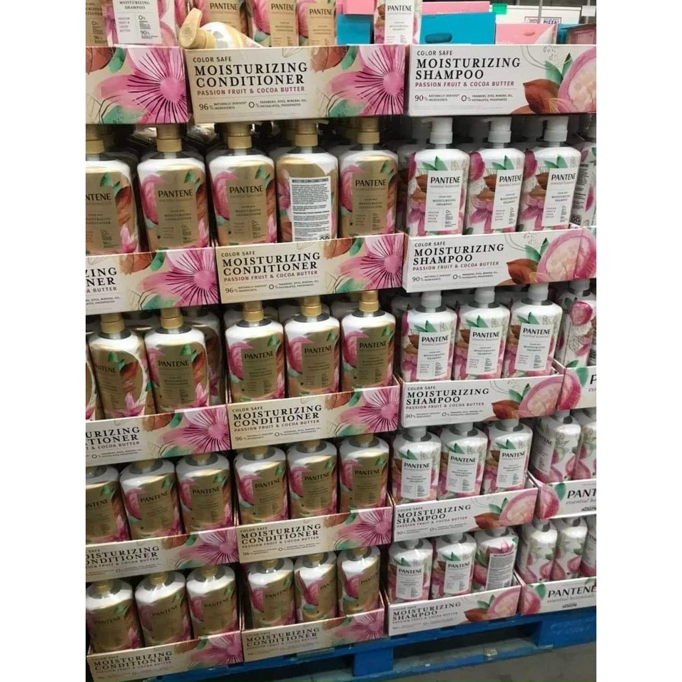 Dầu gội và dầu xả Pantene Essential Botanicals Passion Fruit &amp; Cocoa Butter - EDS Hàng Mỹ
