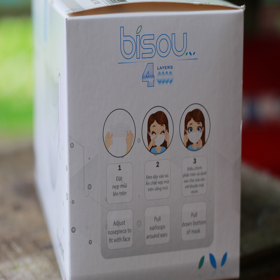03 hộp Khẩu trang Y tế Bisou 4 lớp màu trắng