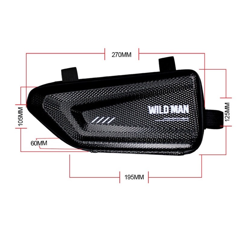 Túi xe đạp WILD MAN E4 treo khung, chất liệu PU + EVA chống nước