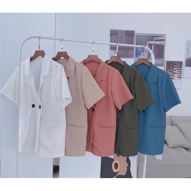 blazer cộc tay túi cơi