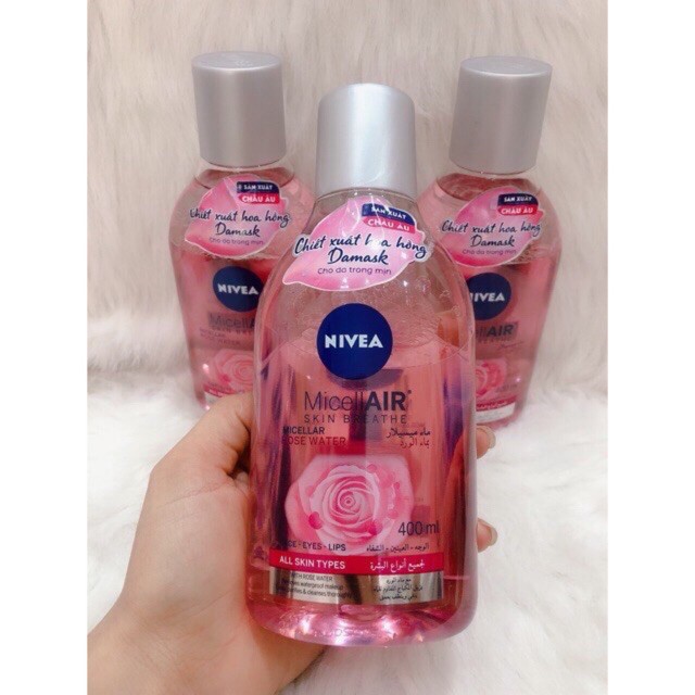 Nước Tẩy Trang Nivea Chiết Xuất Hoa Hồng 400ml - MicellAIR Skin Breathe Micellar Rose Water