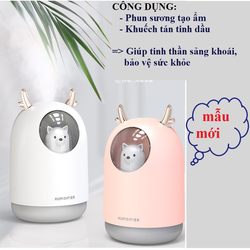 Máy xông tinh dầu phun sương hình gấu dễ thương