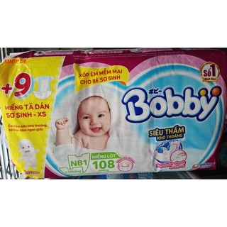 Miếng lót Bobby Newborn 1  -  gói 108 miếng