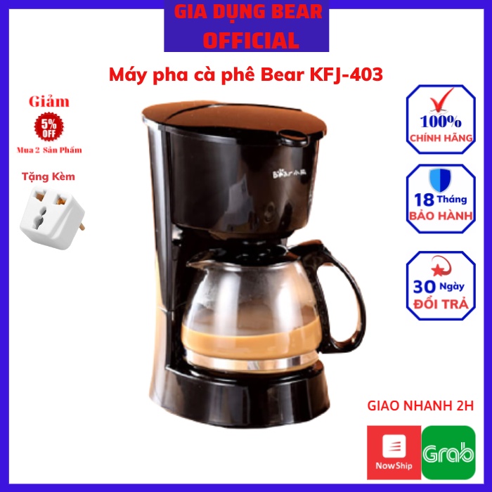 Máy Pha Cà Phê Đa Năng Bear, Máy Pha Trà, Máy Ép Cafe _ Espresso_Chính Hãng Bear KFJ-403_Dung Tích 600ml_Bảo Hành 1 Năm