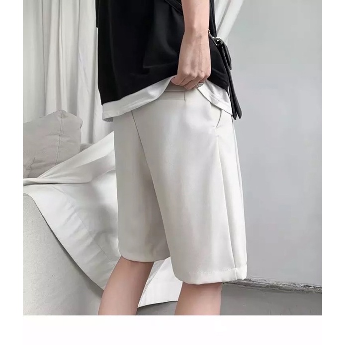 Quần Short Nam Nữ Tây Âu Lưng Thun T-A-N Phong Cách Hàn Quốc QST01 Vải Siêu Đẹp Màu Đen và Kem