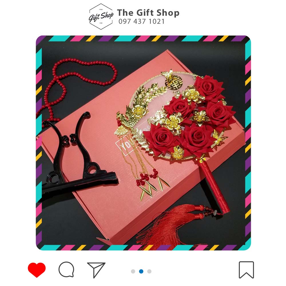 Quạt cổ trang tròn đám cưới Wedding