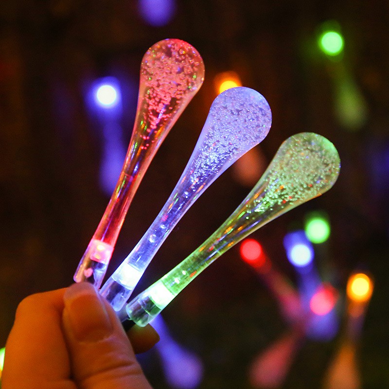 Dây đèn LED hình giọt nước pha lê trong suốt 10m 50 Bóng- dây led trang trí giọt nước siêu xinh