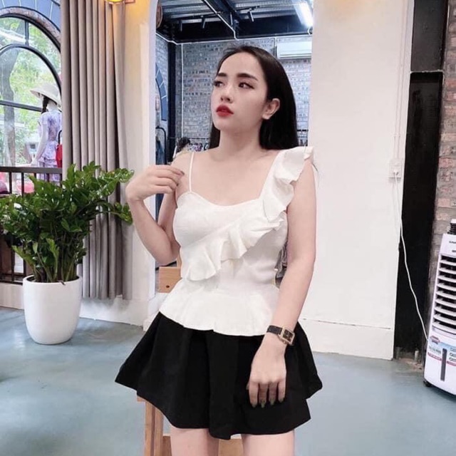 Free ship_Áo lệch vai bèo chất lụa