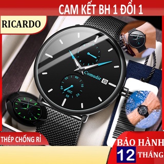 Đồng Hồ Nam RICARDO Dây Titanium Thời Trang Cao Cấp - Kim Dạ Quang Có