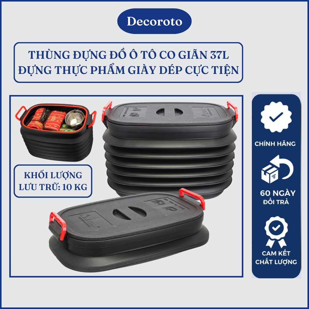 Thùng Nhựa Đựng Đồ Ô Tô Decoroto 37l Co Giãn Đa Chức Năng Đựng Giày Dép Thực Phẩm Quần Áo Đồ Chơi Dung Dịch Lỏng Giá Rẻ