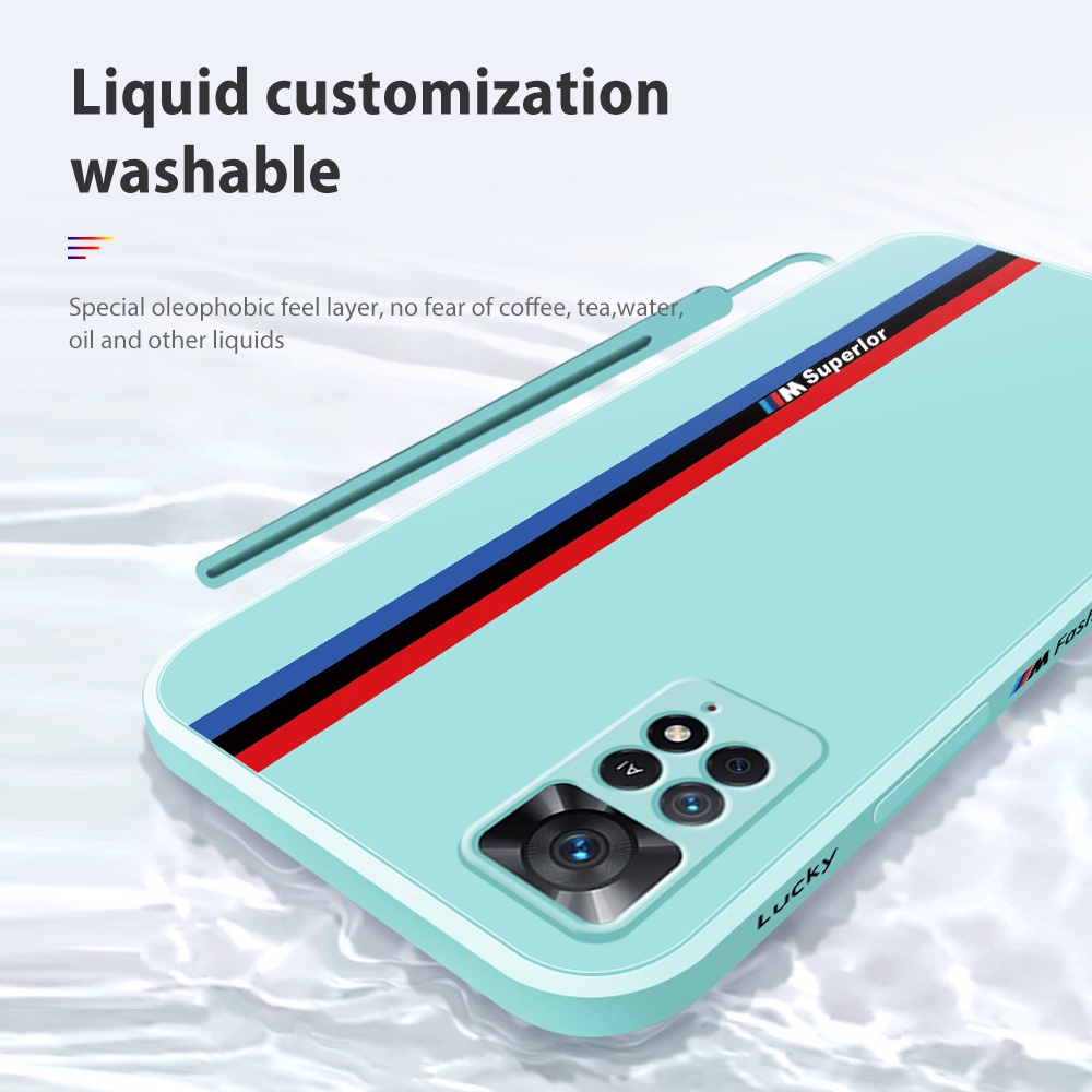 Ốp Điện Thoại Silicone Mềm Chống Sốc Có Dây Đeo Cho Redmi Note 11 11S 11Pro 10 5G 9 8 10A 9C Poco M3 Pro F3
