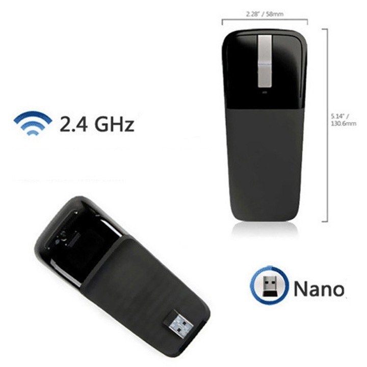 Chuột không dây wireless, bluetooth mỏng nhẹ có thể gập cong và duỗi thẳng - PC22