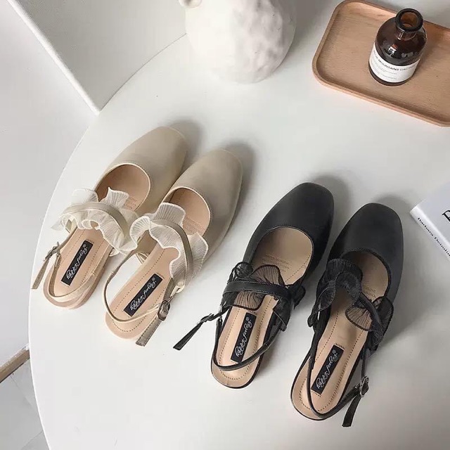 giày búp bê quai ren tiểu thư