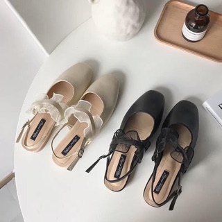 giày búp bê quai ren tiểu thư