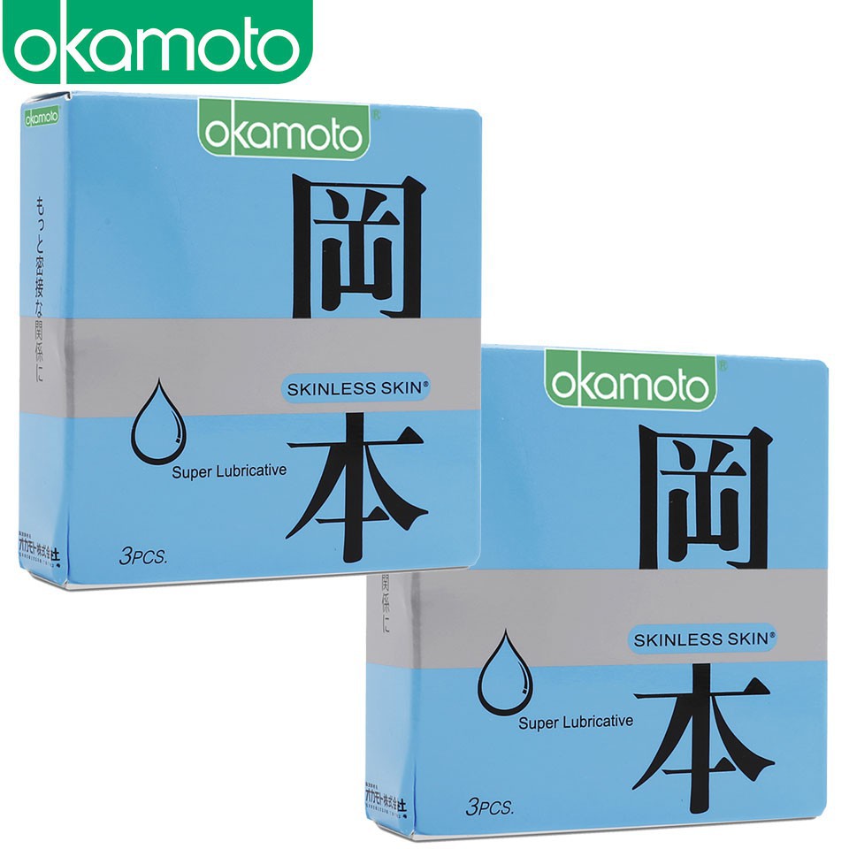 Bao Cao Su Siêu Mỏng Siêu Bôi Trơn Okamoto Super Lubricated - Hộp 03 Chiếc