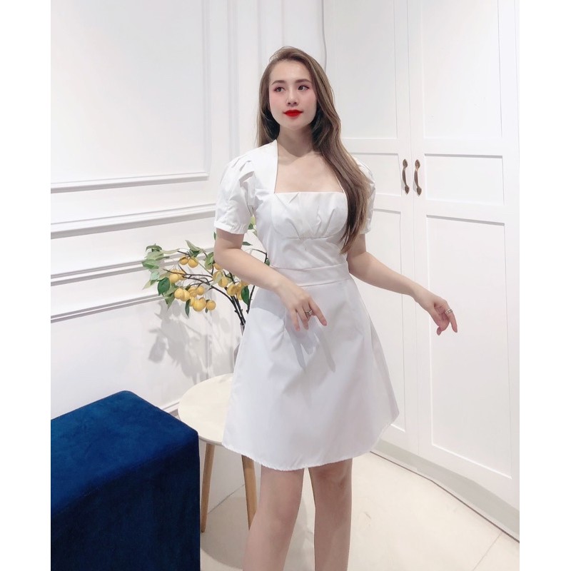 [Mã SKAMA06 giảm 8% tối đa 50K đơn 250K] váy thô kaki cổ vuông 4 màu | BigBuy360 - bigbuy360.vn