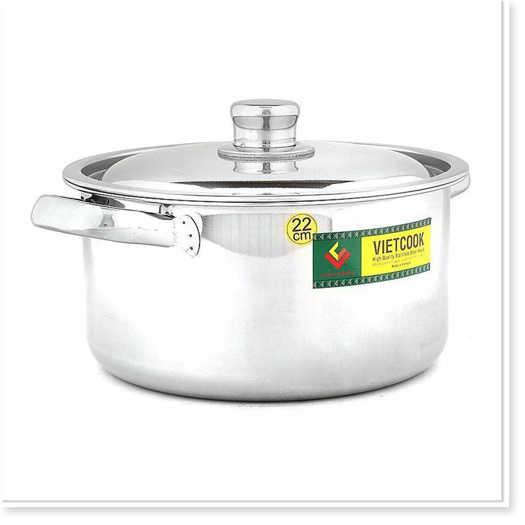 Nồi inox Vietcook nắp inox 3 đáy- size 16cm