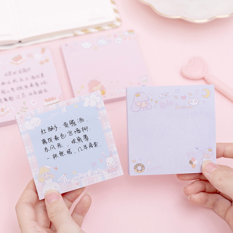 1 Tập Giấy Note Ghi Chú Màu Pastel Xinh Xắn Sáng Tạo Cho Nữ