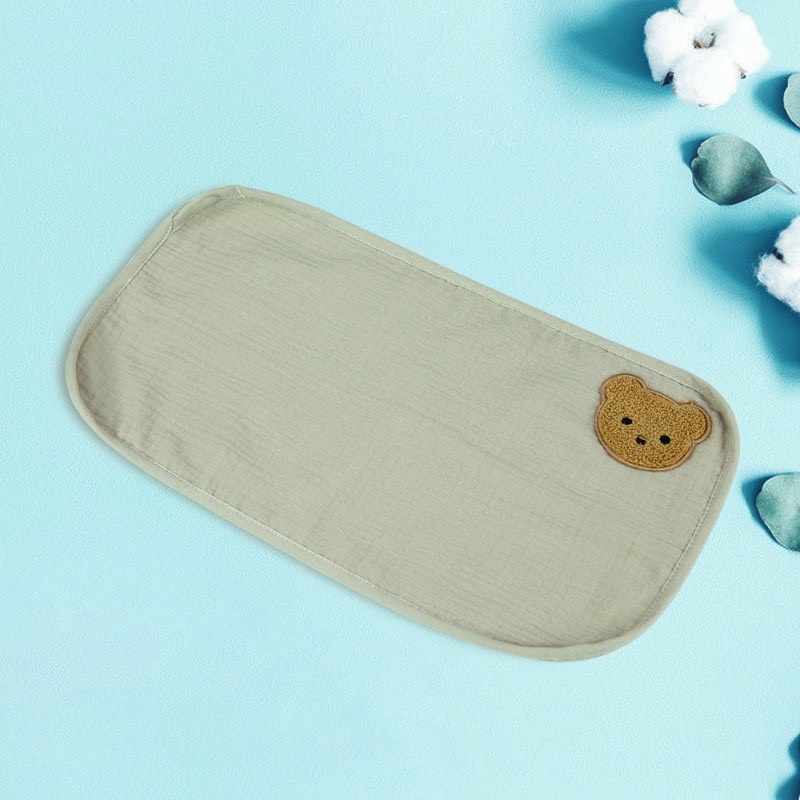 Gối Lót Sơ Sinh Hàn Quốc 6 lớp Họa Tiết Thêu Gấu Dễ Thương Chất Sợi Tre Mềm Mại