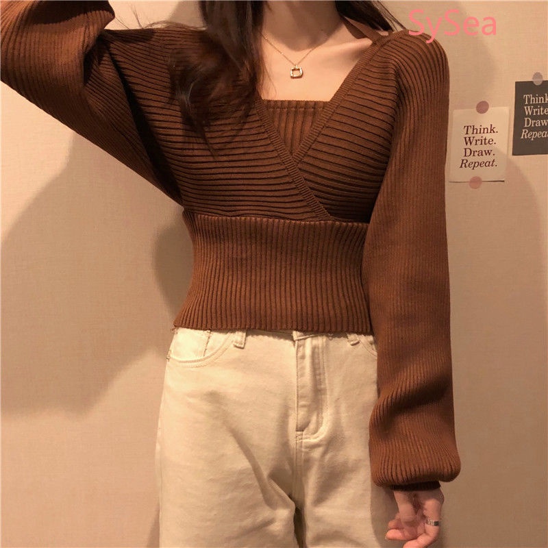 Áo Sweater Dệt Kim Tay Dài Thời Trang Mùa Thu Cho Nữ