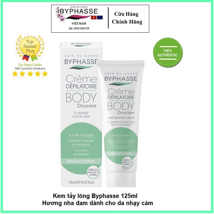 Kem Tẩy Lông Byphasse 125ml Hương Nha Đam Dành Cho Da Nhạy Cảm