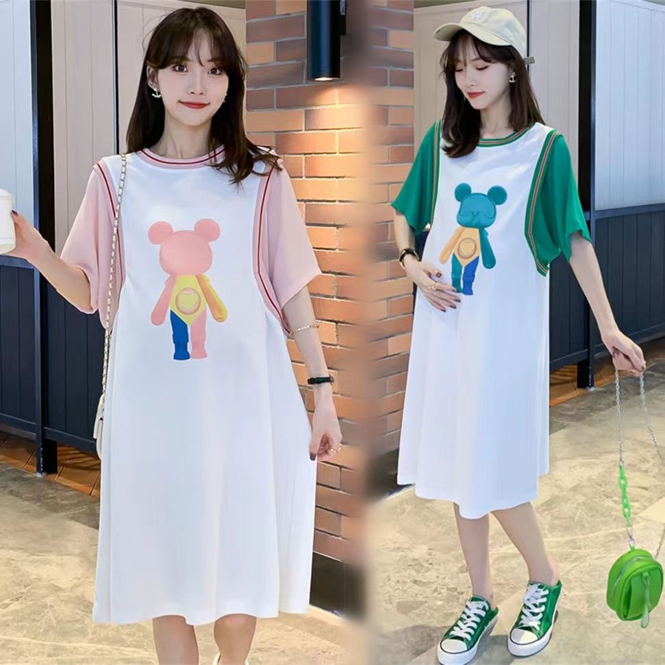 Đầm Ngắn Tay Dáng Rộng Thời Trang Dành Cho Bà Bầu