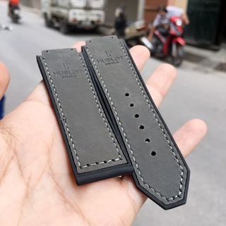 Dây đồng hồ Hublot da lộn chính hãng TẶNG TOOL THAY DÂY size 19 25 22