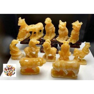 Bộ 12 con giáp cao 12cm đá ngọc hoàng long
