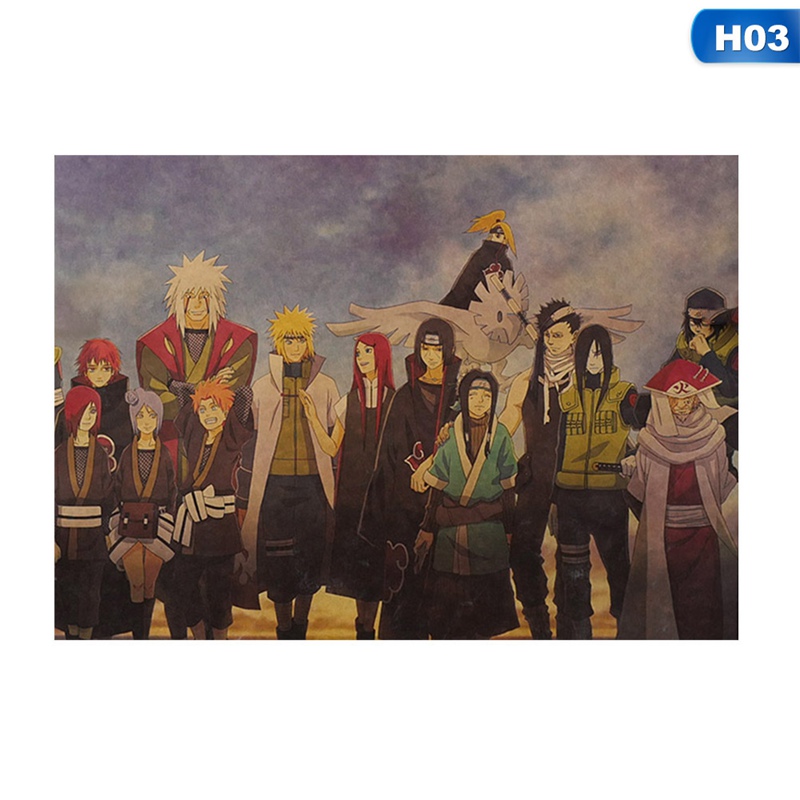 flowersqueen Tranh Dán Hình Phim Hoạt Hình Naruto Phong Cách Vintage
