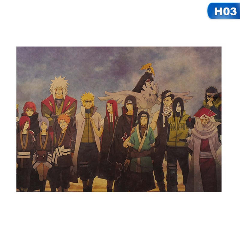 Tranh Dán Hình Phim Hoạt Hình Naruto Phong Cách Vintage