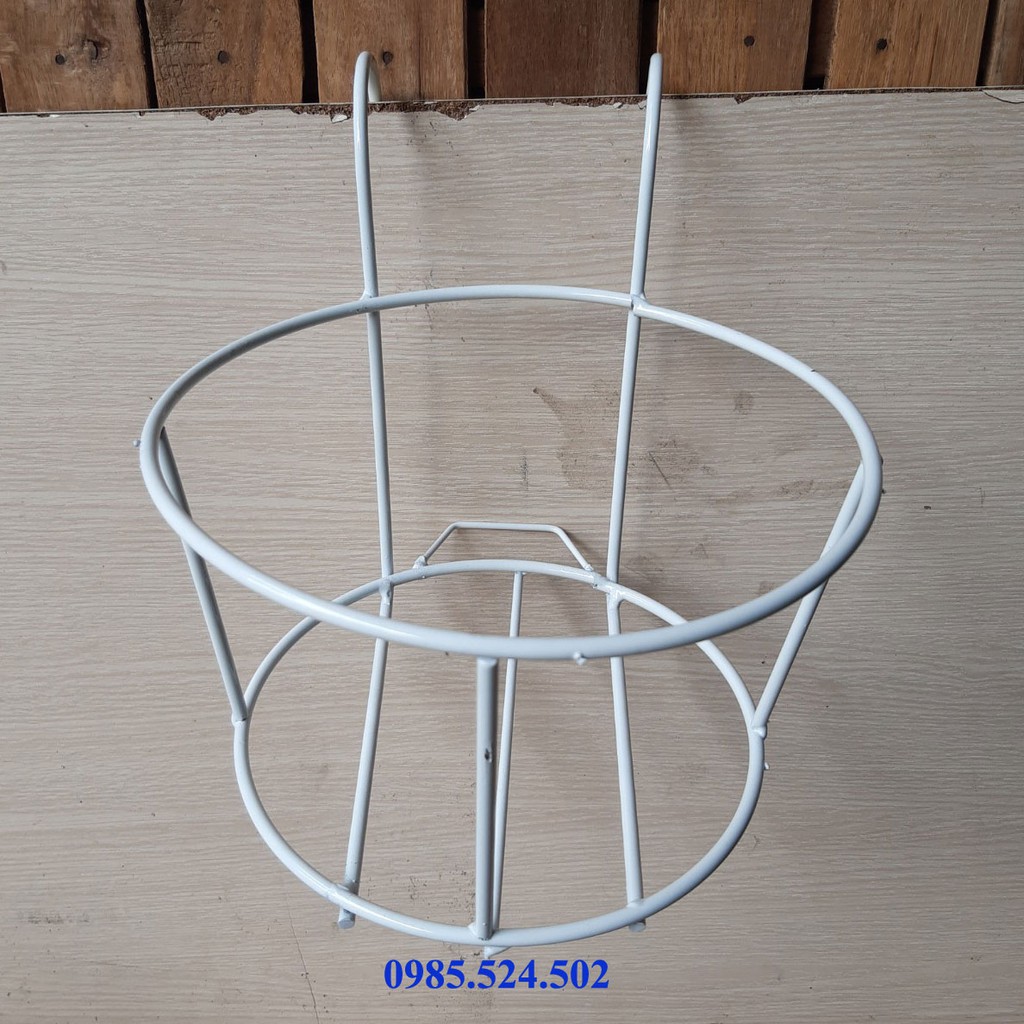Giá sắt tròn đỡ chậu hoa treo ban công cỡ nhỡ