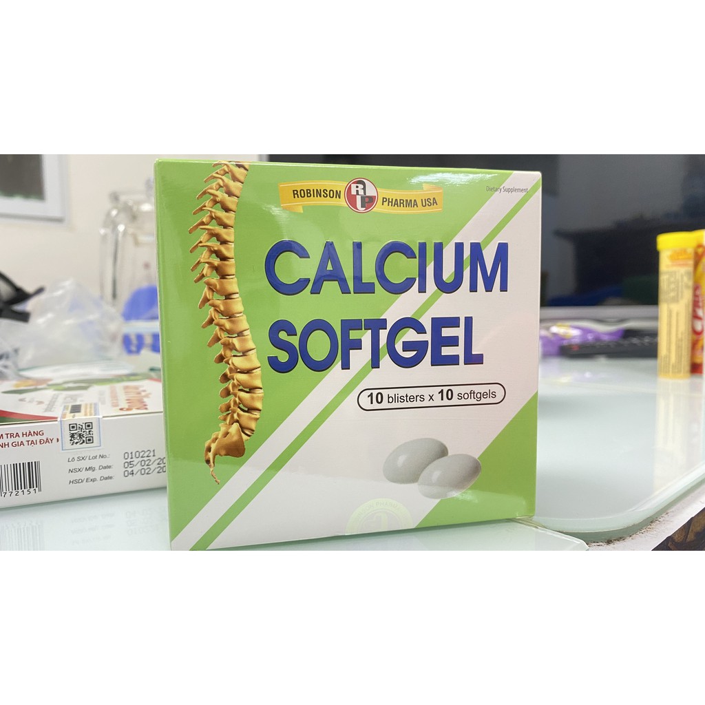 Viên Uống Calcium SoftGel,Canxi Vitamin D3 Giúp Xương Chắc Khỏe Còi Xương Chậm Mọc Răng
