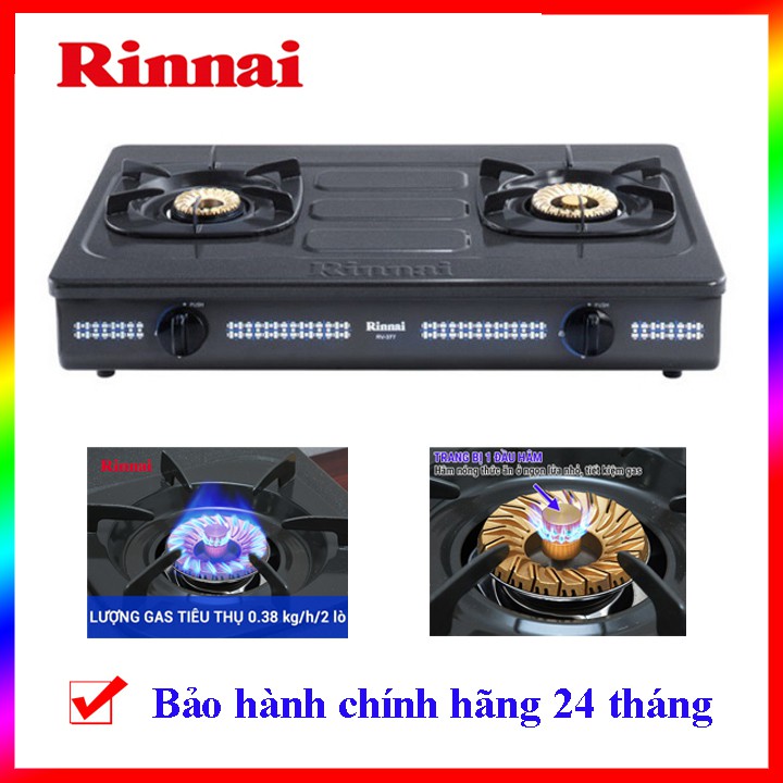 Bếp gas đôi Rinnai RV-377(GM)N mặt men – màu xám, Siêu tiết kiệm Gas